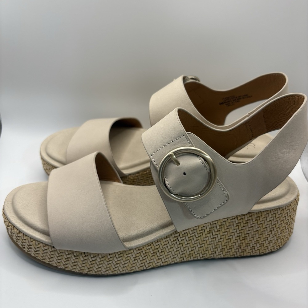 SOFFT FAEDRA Leather Platform Women's Sandals Size 9 Beige - Picture 2 of 6